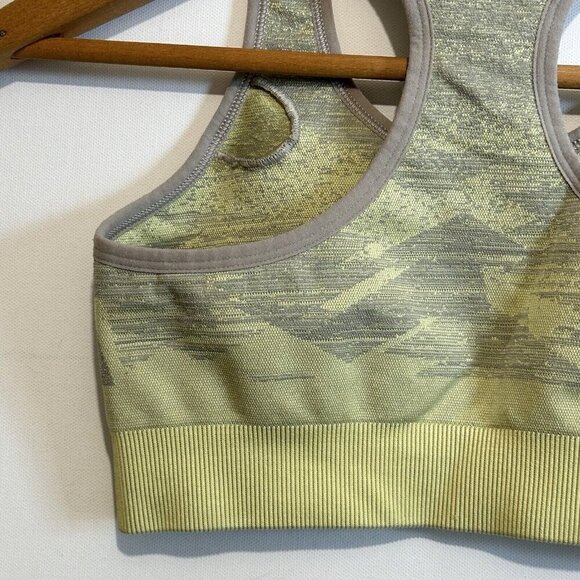 Gymshark Sports Bra Womens Small Gray Yellow Camo Racerback Seamless Run gym - Picture 5 of 5